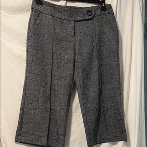 Gray Tweed Wide-Leg Pants